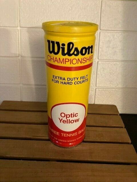 Vintage Unopened Wilson Championship Optic Yellow Tennis Balls Metal Can... - $6.35
