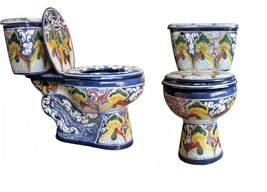 Mexican Talavera Ceramic Toilet Hand Painted - Puebla - - $1,199.00
