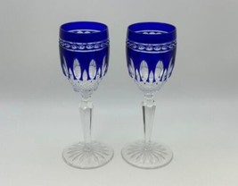 Pair of Waterford Crystal CLARENDON COBALT Cordial Glasses - £221.88 GBP