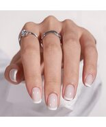 BTArtbox Press On Nails - White French Tip Press on Nails Square, Glue O... - $14.97