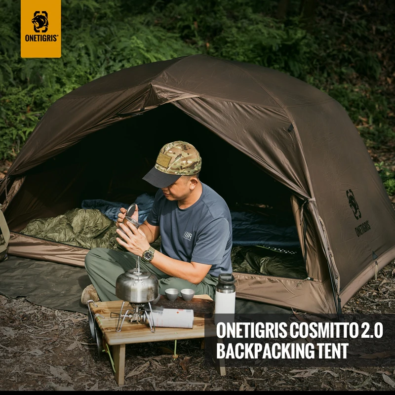 OneTigris COSMITTO 2.0 Backpacking Tent 3-Season Easy Setup Instant 2 Person - £190.11 GBP