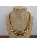 Vtg Napier gold tone princess length bib collar necklace w/ scrollwork center - $29.99