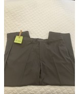 Haggar Men’s E-CLO™ Stria Dress Pant Khaki Brown Flat Front 42x29 Comfor... - $17.82