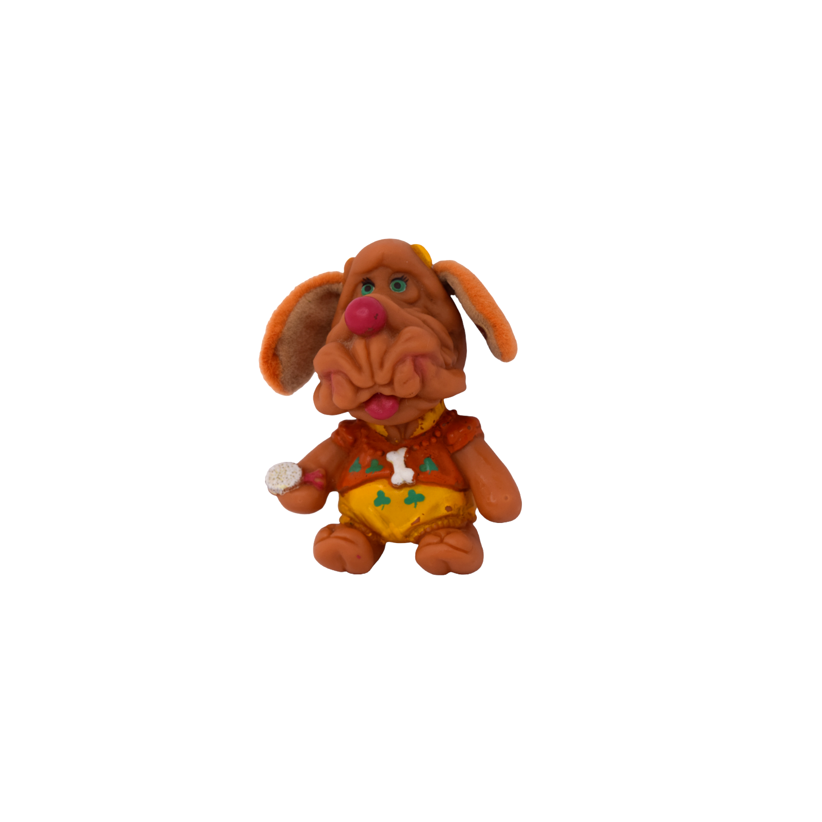 Vintage Ganz 1986 Wrinkles Girl Dog Toy Rubber Finger Puppet  - $10.88