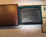 New in Box Rolfs Men Leather Bi fold Billfold Flip fold Black   - $37.61