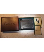 New in Box Rolfs Men Leather Bi fold Billfold Flip fold Black   - £30.53 GBP