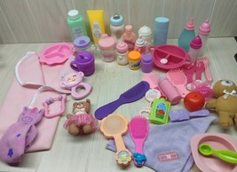 Baby doll bottles bowls feeding accessory lot 44pc cups dishes brush foo... - £18.78 GBP