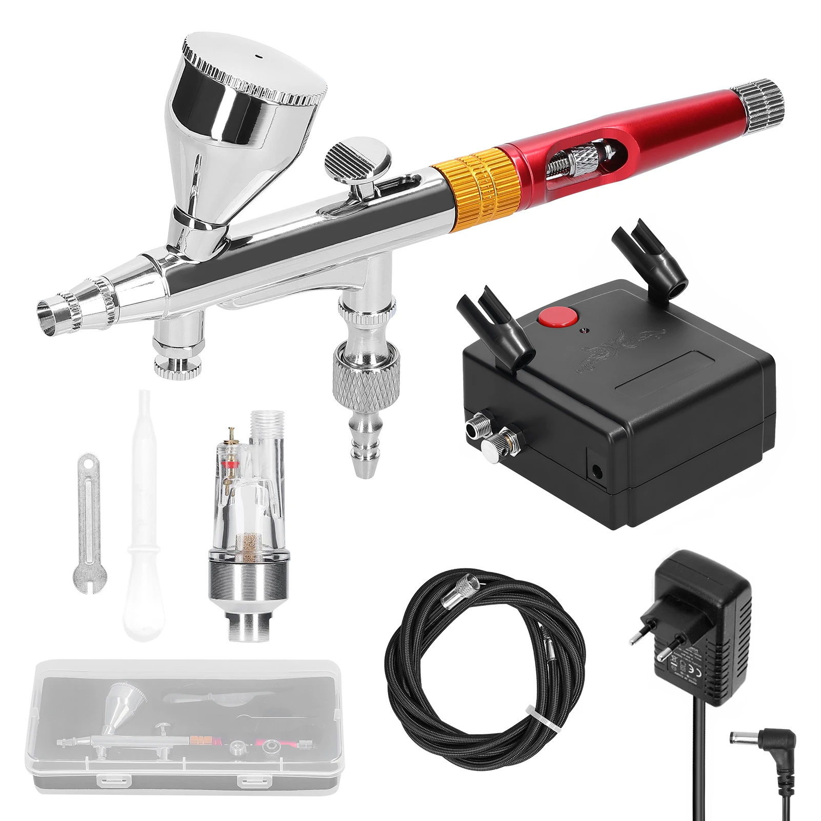 Multi-purpose Professional 0.m Airbrush Air Compressor Kit 20-35PSI Airbrush Pen - £111.69 GBP