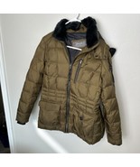 Eddie Bauer Jacket Womens Medium Down Puffer ParkaHooded Coat Brown - $39.40 CAD