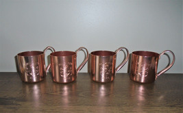 Smirnoff Moscow Mule Mugs Copper Cocktail Barware Cups Set Of Four - $14.85