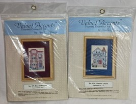 Vtg Velvet Accents Victorian Charm &amp; Mauve Mansion Cross Stitch Craft Kit 5 X 7 - $19.95