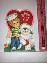 Vintage 1970’s Hallmark Valentine Daddy Greeting Card Puppy Dog Heart - £3.94 GBP