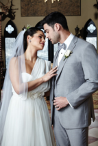 Heather Grey Modern Fit Notch Label Tuxedo with Matching Adjustable Wais... - $247.50