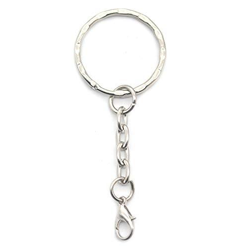 Bluemoona 25 Pcs - Split Key Ring Chain with Spring Hook Eye Screw Pin Top Drill