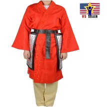 Chinese Warrior Heroine Hua Mulan Movie Girl Halloween Red Costume Size X Large - £32.82 GBP