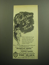 1958 The Plaza Hotel Ad - The Rendez-vous is the thing - £14.78 GBP