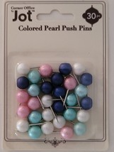 Map Pins Push Points for Message Boards Ball Heads Multicolor Pearl 30 Ct/Pk - £2.76 GBP