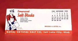 1942 Royal Crystal Salt Company Advertising Card Vintage - $15.83