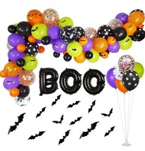 Halloween Balloons Garland Kit 92 Pack Latex Balloons BOO - £6.82 GBP