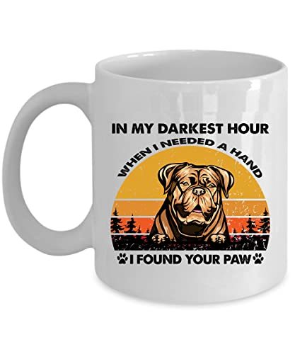 When I Needed A Hand I Found Your Paw Dogue de Bordeaux Dog Coffee Mug 11oz Cera - $16.78