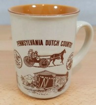 Pennsylvania Dutch Country Mug Covered Bridge Buggy Map Hex Lancaster Embossed - £11.79 GBP