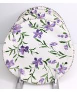 4 Salad Plates Violets Purple Flowers, 8 1/4&quot; Potter&#39;s Studio  NEW - $56.80 CAD