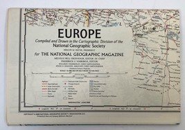 Europe Map by National Geographic Society, 1969 - Map ONLY - £3.94 GBP