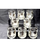 Vintage LIBBEY 3&quot;Tumbler SILVER LEAF Juice Liqueur Shot Glass  - MINT Se... - $22.98