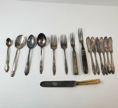 Vintage Lot of 15 Pieces of Silver Plated Flatware WM Rogers, Thomas Turner etc - £13.44 GBP