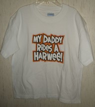 New Boys &quot;My Daddy Rides A Harwee!&quot; HARLEY-DAVIDSON Novelty T-SHIRT S (5/6) - £12.46 GBP