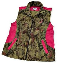 DIVA Outfitters Fleece Hunter CAMO Pink Vest Women&#39;s Size XL Zips Pockets EUC - £16.64 GBP