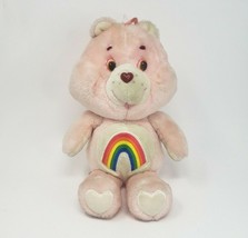 13" Vintage 1983 Kenner Pink Care Bears Cheer Rainbow Stuffed Animal Plush Toy - £31.79 GBP