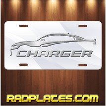 CHARGER Inspired Art on Silver and White Aluminum Vanity license plate Tag - £15.85 GBP