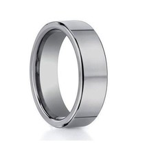 Polished Tungsten Carbide Plain Grey-tone Comfort Fit Men Wedding Ring Band - £23.17 GBP
