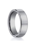 Polished Tungsten Carbide Plain Grey-tone Comfort Fit Men Wedding Ring Band - £22.80 GBP