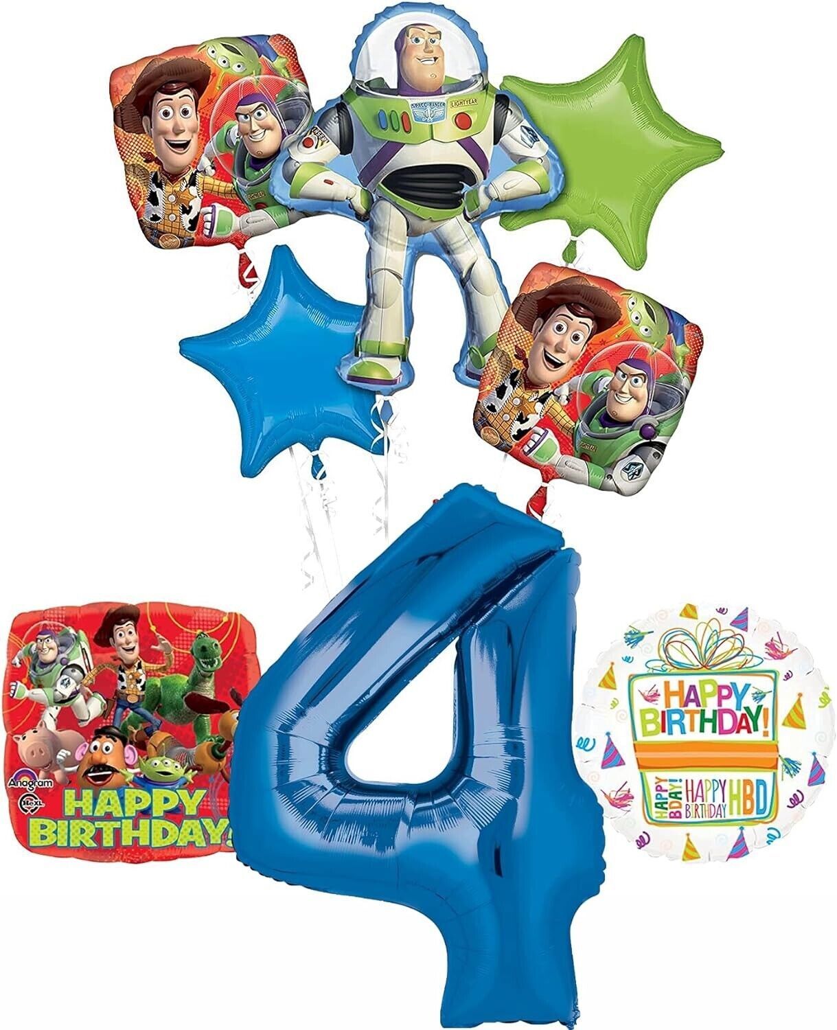 Primary image for Toy story 4th Birthday Party Supplies and Balloon Bouquet Decorations (34")