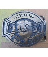1978 FIST Federation Interstate Truckers Metal Belt Buckle Vintage - £18.67 GBP