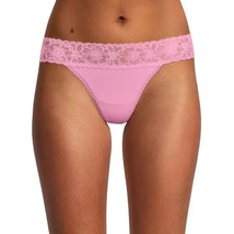 No Boundaries Women&#39;s Micro Lace Thong Panties Size 3XL (21) Petal Pink - £8.92 GBP