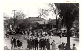 RPPC Postcard Marching Band Parade Old Cars in Neighborhood Vtg Postcard - £10.03 GBP