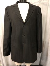 Hugo Boss Men&#39;s Blazer Black Brown Stripe Pure Wool Fully Lined Size 40R - £88.49 GBP