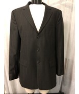 Hugo Boss Men&#39;s Blazer Black Brown Stripe Pure Wool Fully Lined Size 40R - $117.81