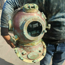 Diving Helmet US Navy Mark V Deep Sea Marine Copper Antique Scuba Divers... - £440.26 GBP