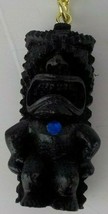 Tiki Black Totem Keychain W Blue Gem Polynesian Collection Love Tiki W Tag Aloha - £12.17 GBP