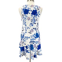 NEW Eliza J Womens 14 Floral Mini Dress  Sleeveless White Blue Summer A-Line  - £46.17 GBP
