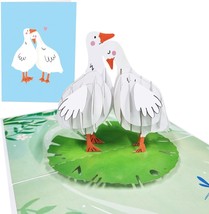 Anniversary Pop Up Cards Geese In Love 3D Greeting Cards For Lovers Husband Wife - £25.04 GBP