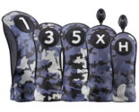 Majek Golf Club Blue and Black Camo Head Cover Set Driver 3/5/X/H Fairwa... - $58.75