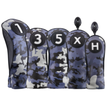 Majek Golf Club Blue and Black Camo Head Cover Set Driver 3/5/X/H Fairwa... - £45.88 GBP