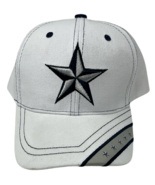 Dallas Star Adjustable Baseball Cap Hat White Blue Gray 3D Embroidered Star OSFM - $14.95