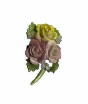 Royal Adderley Floral Bone China  Brooch Pin Jewelry Made in England - £13.90 GBP