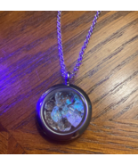 GOLDEN Herkimer Diamond Pendant Enhydro Quartz Crystal Glass Locket Neck... - $202.95